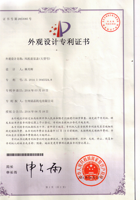 Design Patent Certificate - 2